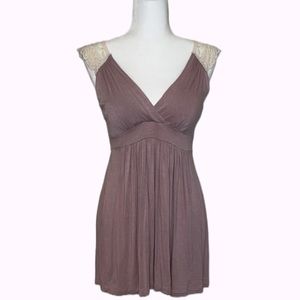 Blush pink and ivory tunic tank (or could be dress) with lace detail